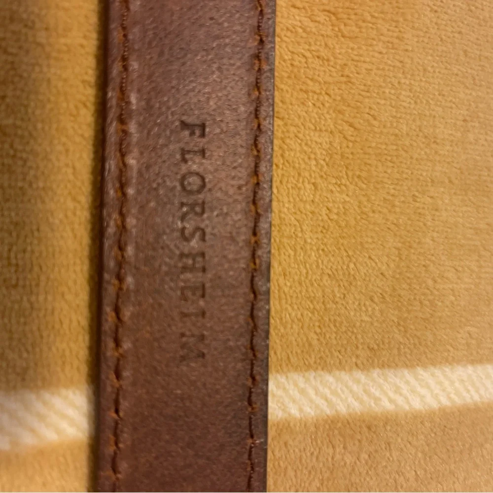 Florsheim Brown genuine Leather Belt with Gold Buckle 44/110